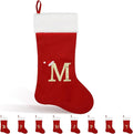 OLIKER 20in Monogram Christmas Stockings Red Velvet White Plush Cuffs Size M