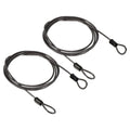 PATIKIL Security Steel Cable 2.5mm x 1.5m Black Double Loop 2 Pack