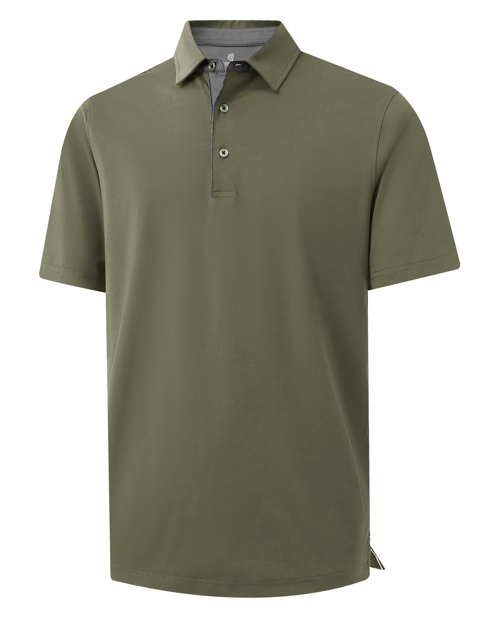VEBOON Men's Short Sleeve Cotton Blend Polo Shirt Army Green Size XX-Large