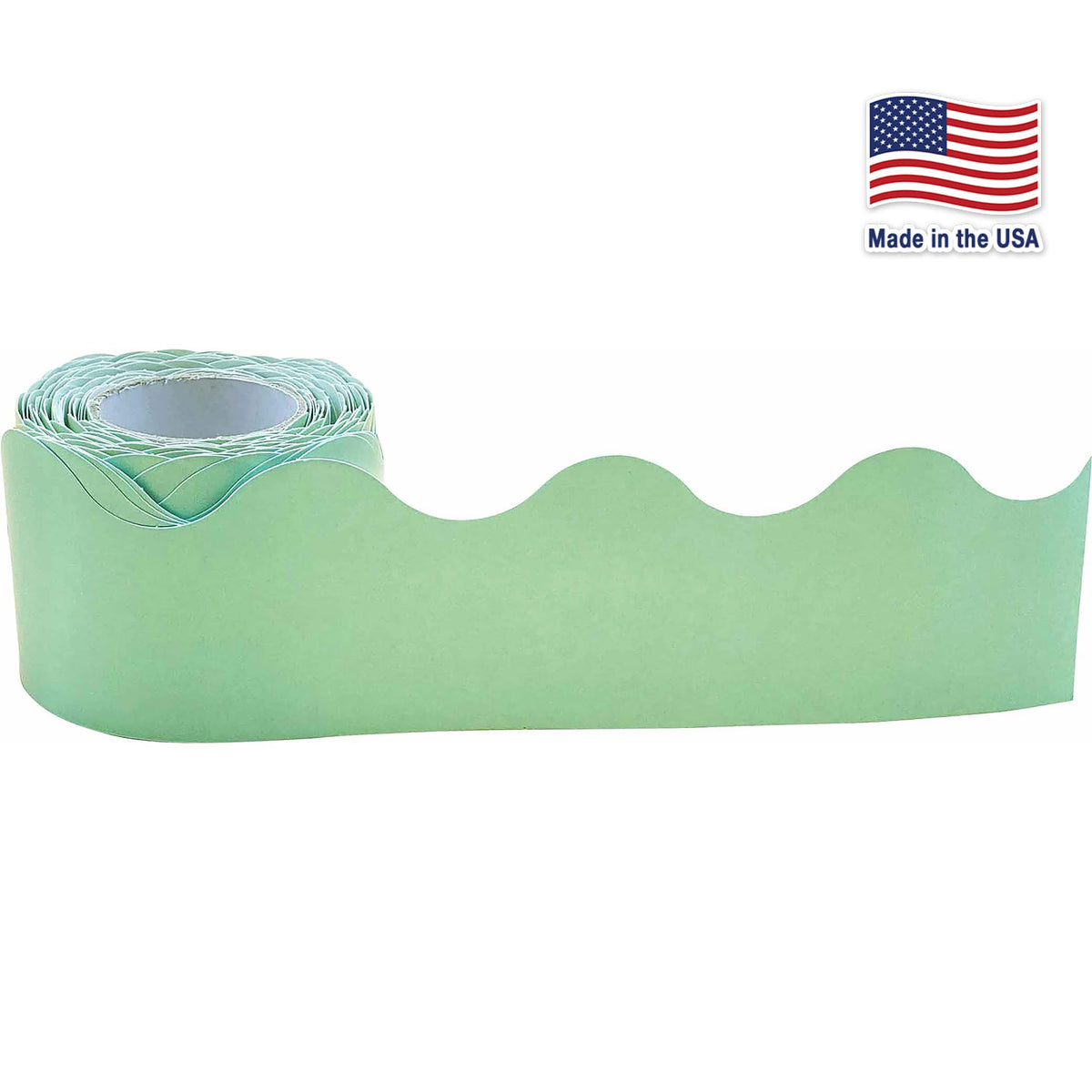 Teacher Created Resources Mint Green Scalloped Rolled Border Trim - 50ft - Decorate Bulletin Boards, Walls, Desks, Windows, Doors, Lockers, Schools, Classrooms, Homeschool & Offices