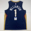 Autographed/Signed Zion Williamson New Orleans Blue Basketball Jersey PSA/DNA COA