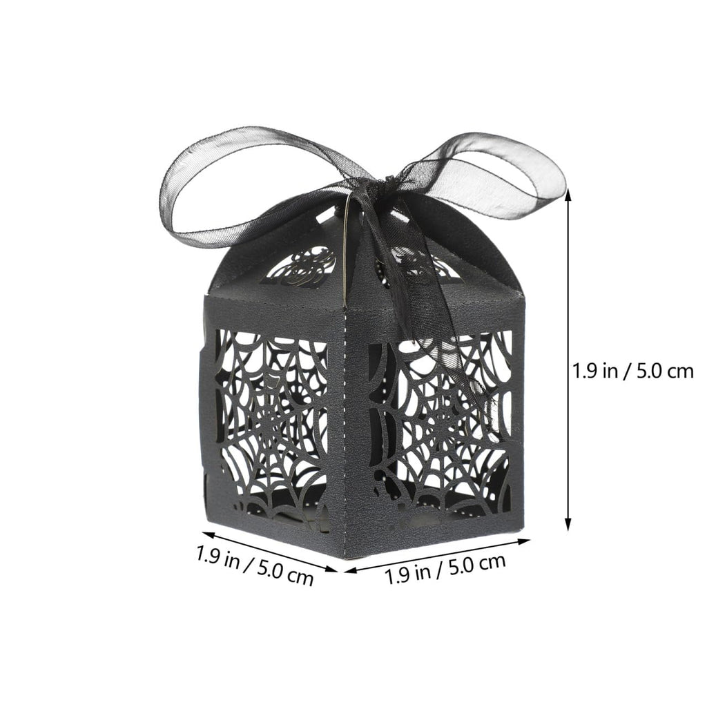 BESTOYARD Halloween Hollow Die-Cut Candy Boxes Black 8.27x4.53in 50pcs