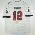 Autographed/Signed Tom Brady Tampa Bay Buccaneers White Authentic Nike Game Football Jersey Fanatics COA