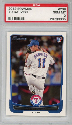 Graded 2012 Bowman Yu Darvish #209 Rookie RC Baseball Card PSA 10 Gem Mint