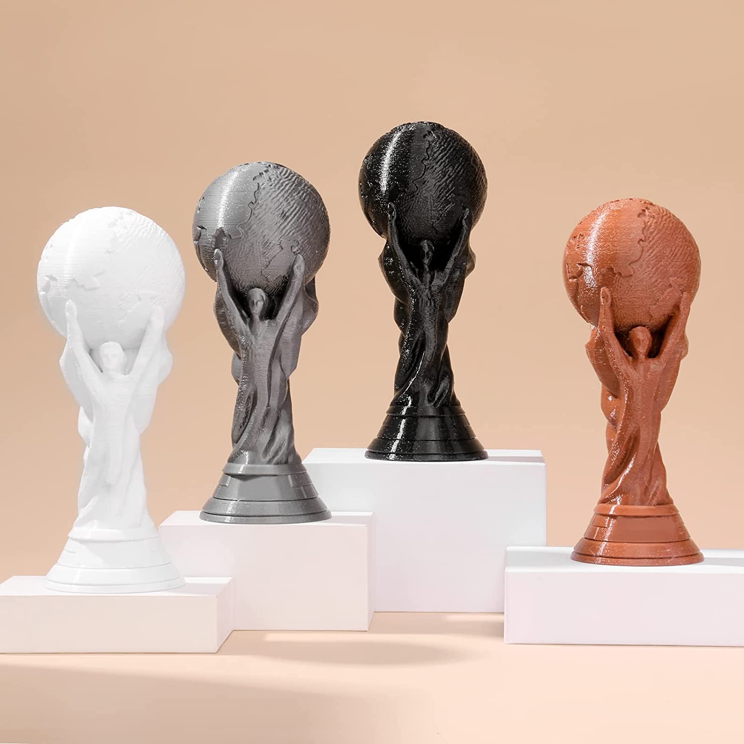 Black, White, Brown, Silver 1.75mm PRO-3 PETG Filament, 500g x 4pack