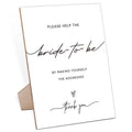 QOFO Wedding Party Minimalist Wooden Sign with Stand - Party Decorations