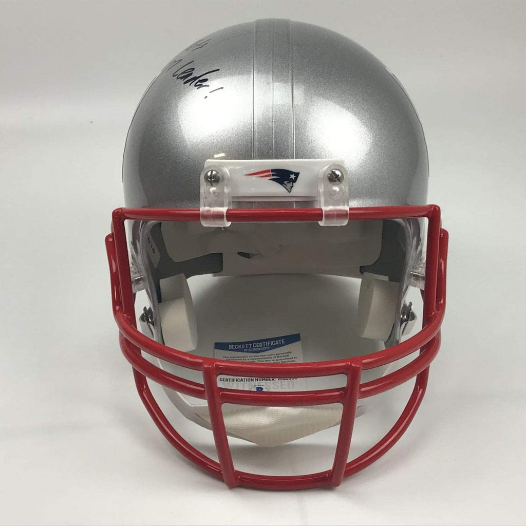 Autographed/Signed Rob Gronkowski Inscribed New England Patriots Full Size FS F/S Replica Football Helmet Beckett BAS COA