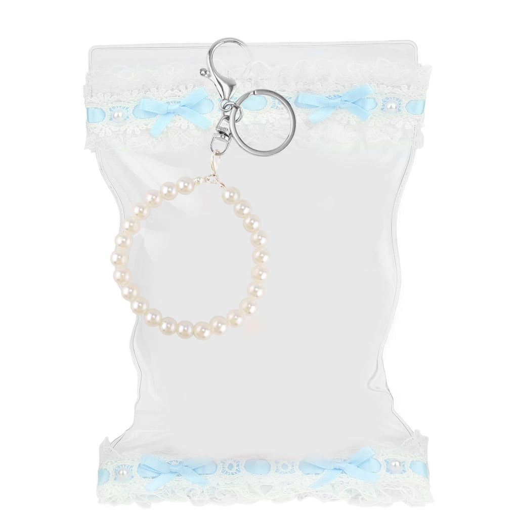 Tinoaly Clear PVC Doll Display Bag, 5.9 x 9.8 in, Pearl Keychain