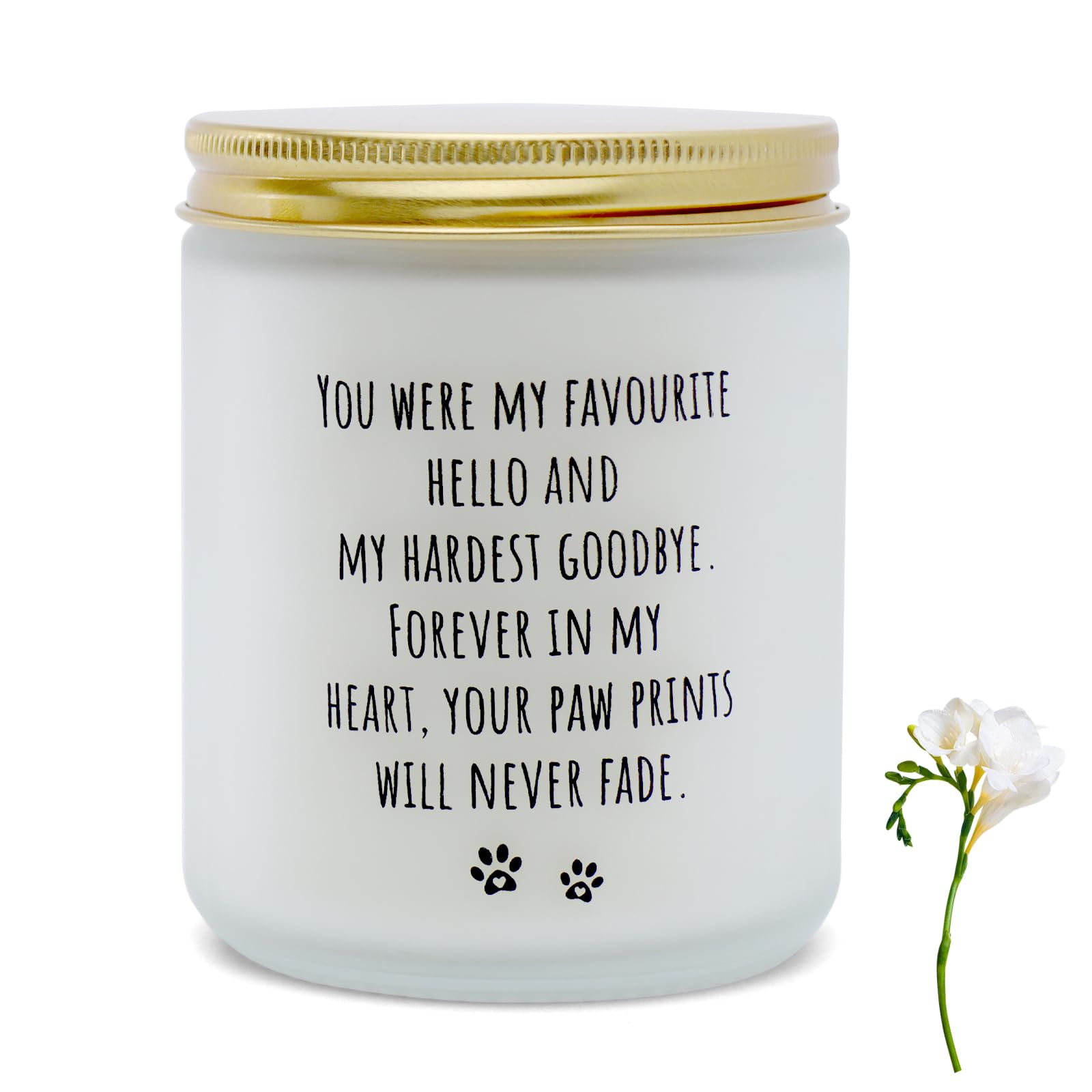 DFQ Freesia Scented Pet Memorial Candle Sympathy Gift for Dog Lovers