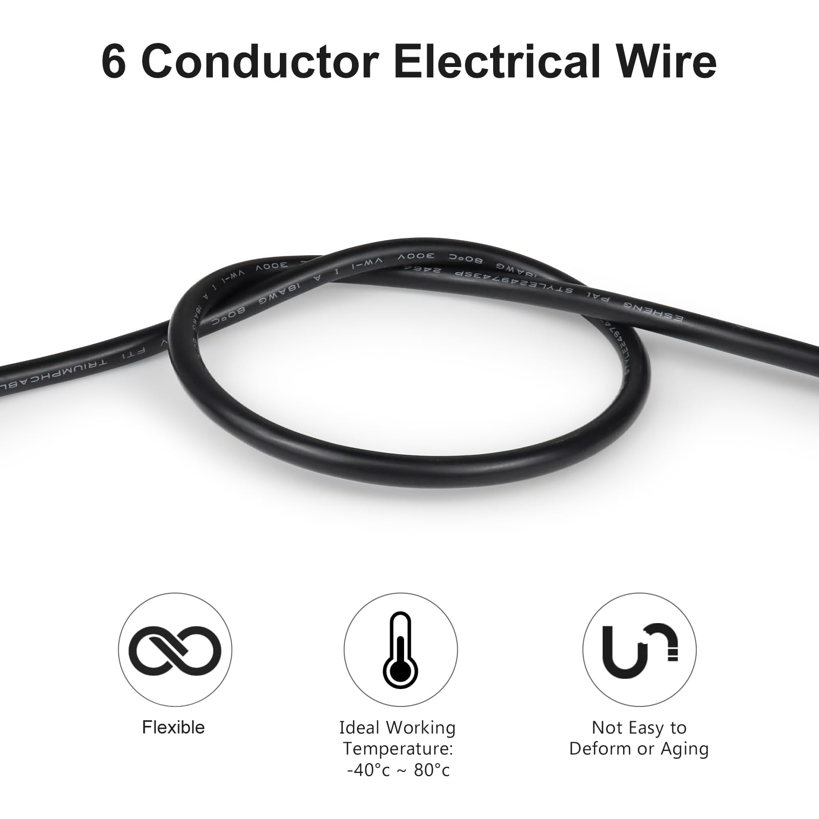 LEDLampsWorld 20 Gauge 7 Conductor Electrical Wire 32.8FT PVC Thermostat Wire