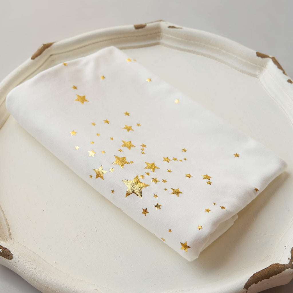Zeroest Newborn Photography Wraps with Gold Stars Navy Size Crib