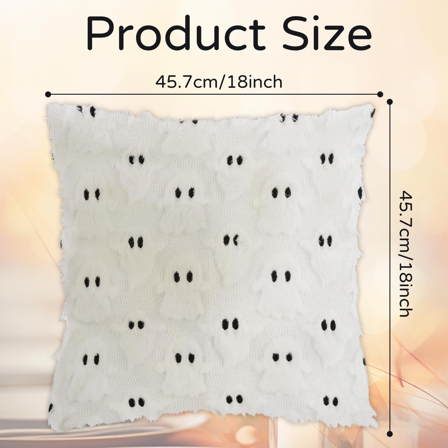 yaenoei Halloween Ghost Pillow Covers 18x18 Beige Set of 2