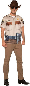 Men 3d Sheriff Man Photo-real Printed Costume Top Standard