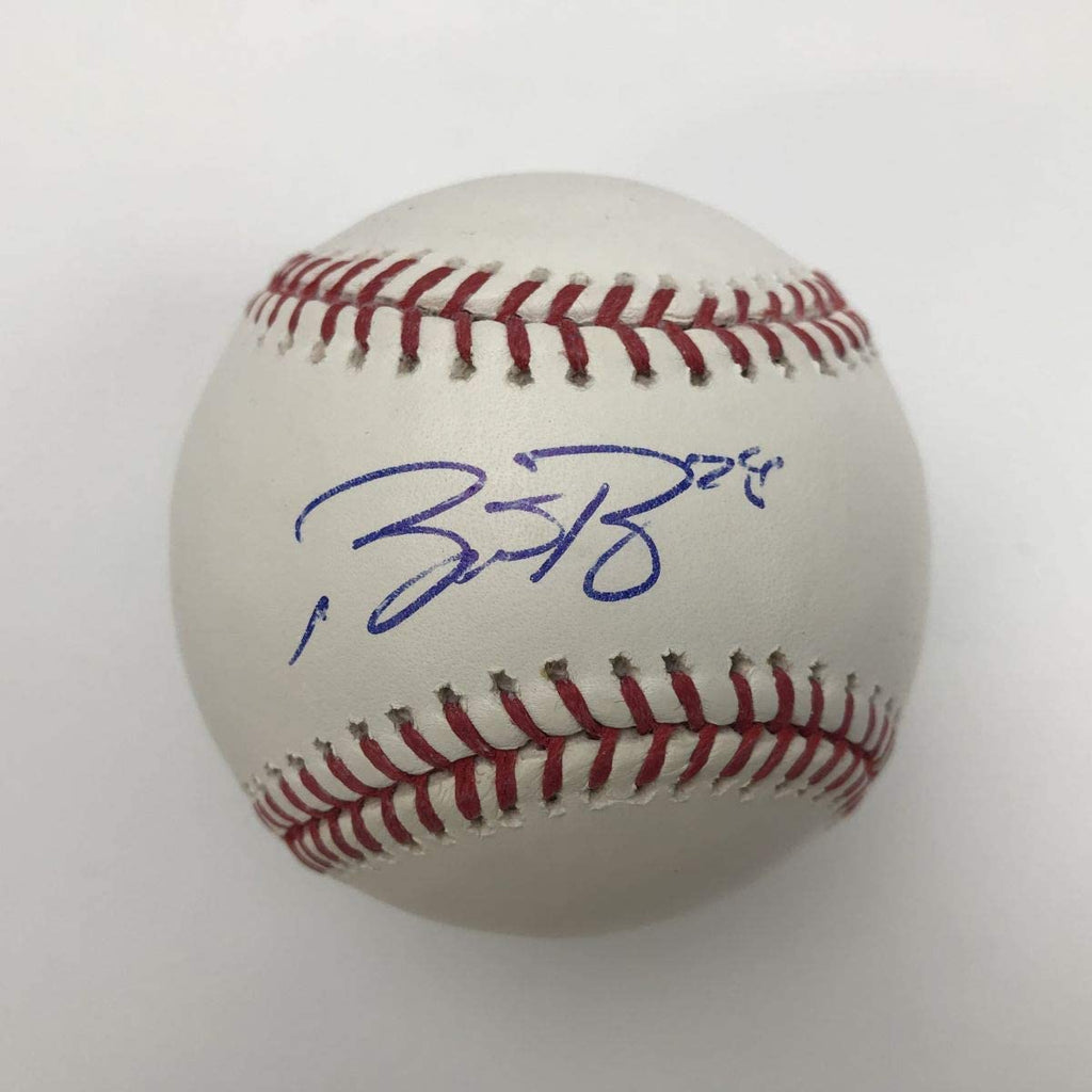 Autographed/Signed Buster Posey Rawlings Official Major League Baseball ROML JSA COA