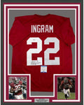 Framed Autographed/Signed Mark Ingram 09 Heisman 35x39 Alabama Red College Football Jersey Beckett BAS COA