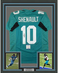 Framed Autographed/Signed Laviska Shenault 35x39 Jacksonville Teal Football Jersey Beckett BAS COA
