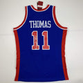 Autographed/Signed Isiah Thomas Detroit Blue Authentic Swingman Mitchell & Ness Basketball Jersey Fanatics COA