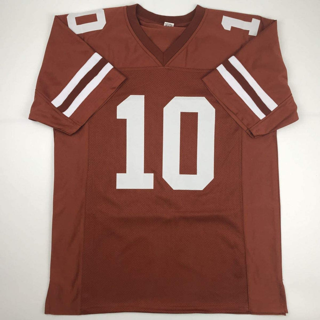 Autographed/Signed Vince Young Texas Orange College Football Jersey Beckett BAS COA