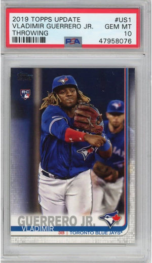 Graded 2019 Topps Update Vladimir Vlad Guerrero Jr. #US1 Throwing Rookie RC Baseball Card PSA 10 Gem Mint