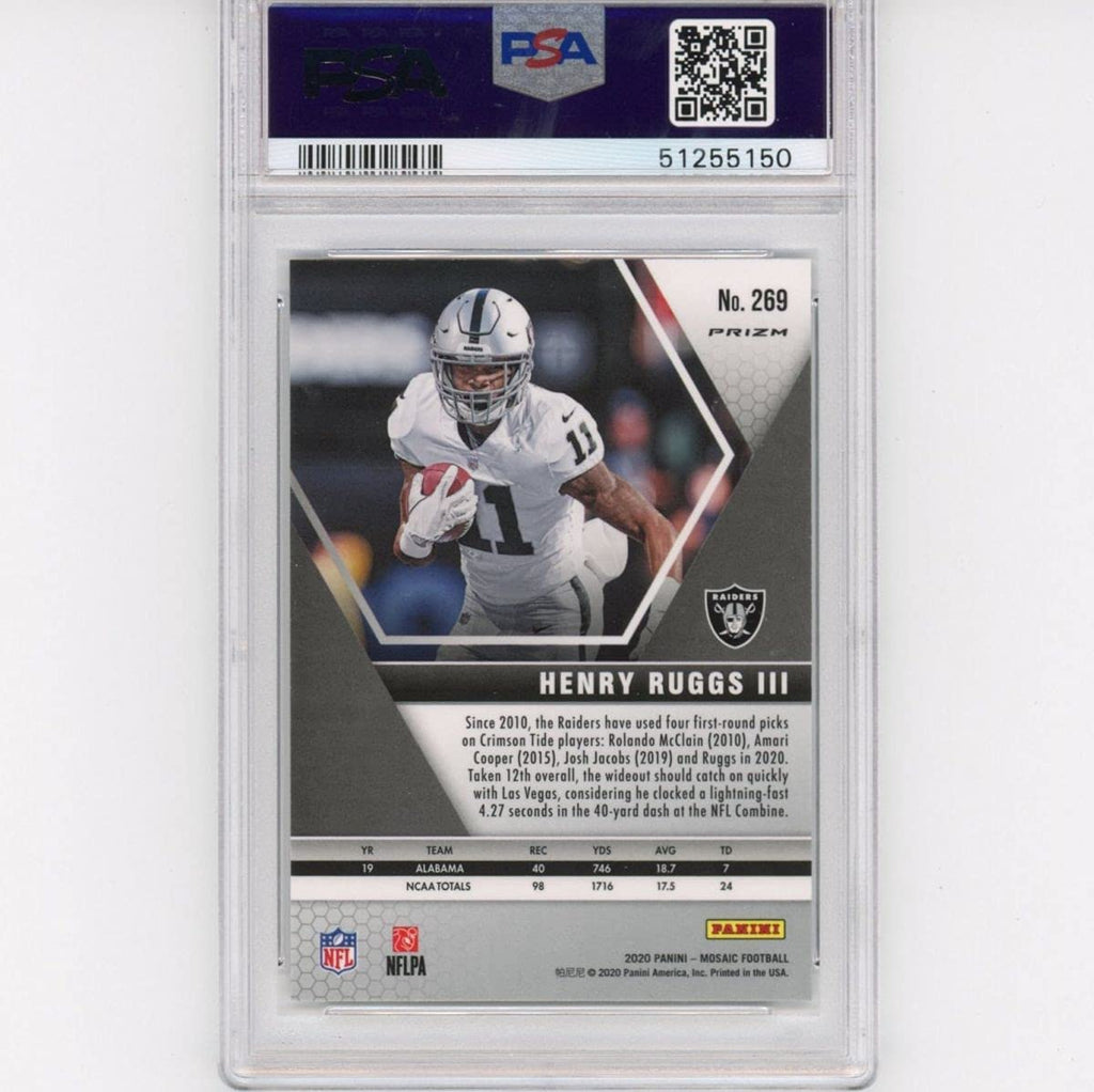 Graded 2020 Panini Mosaic Henry Ruggs III #269 Rookie RC Football Card PSA 10 Gem Mint