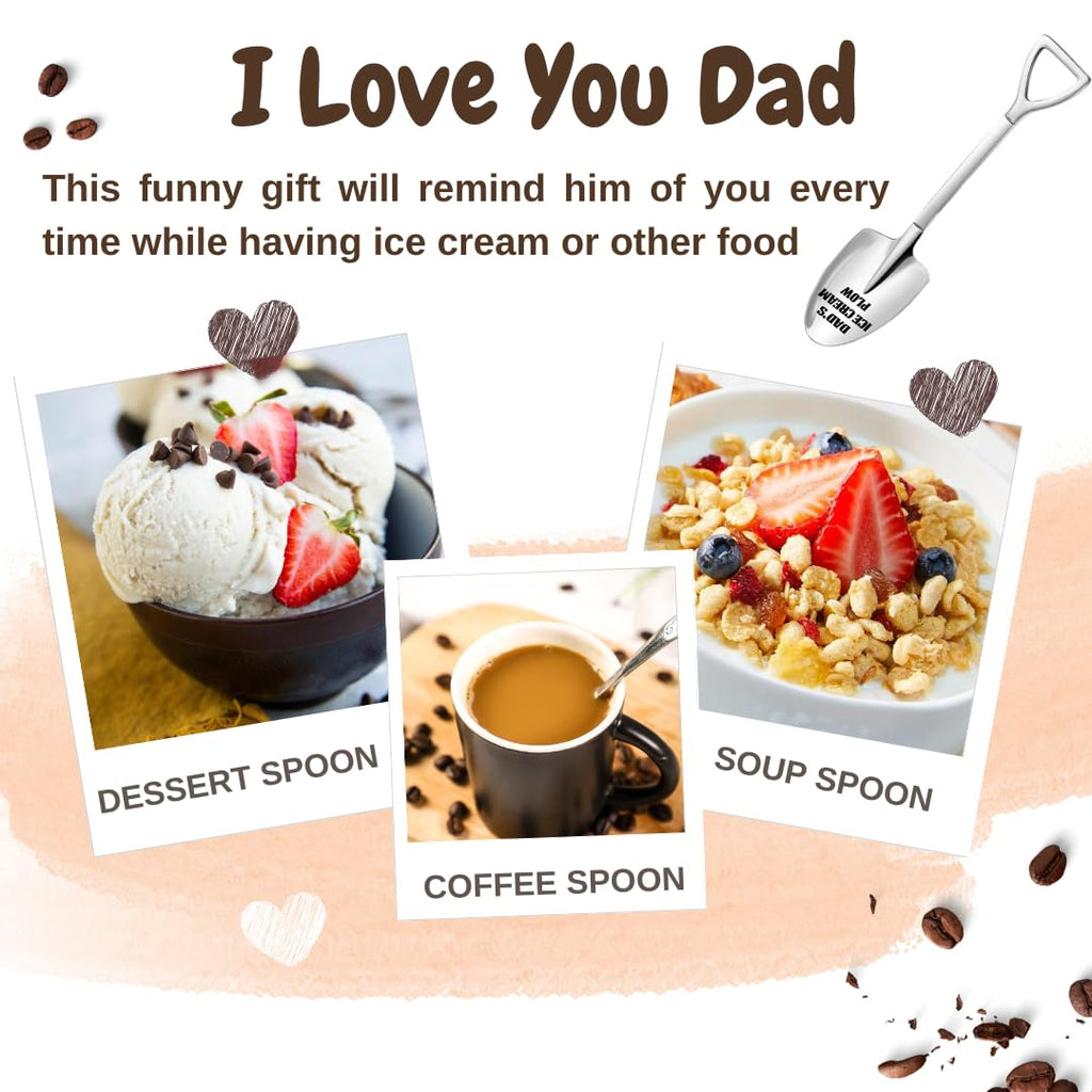 LLESCA Personalized Dad Ice Cream Shovel Stainless Steel Engraved Gift