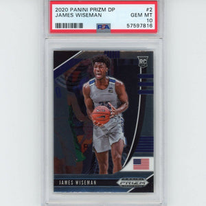 Graded 2020-21 Panini Prizm DP Draft Picks James Wiseman #2 Rookie RC Basketball Card PSA 10 Gem Mint