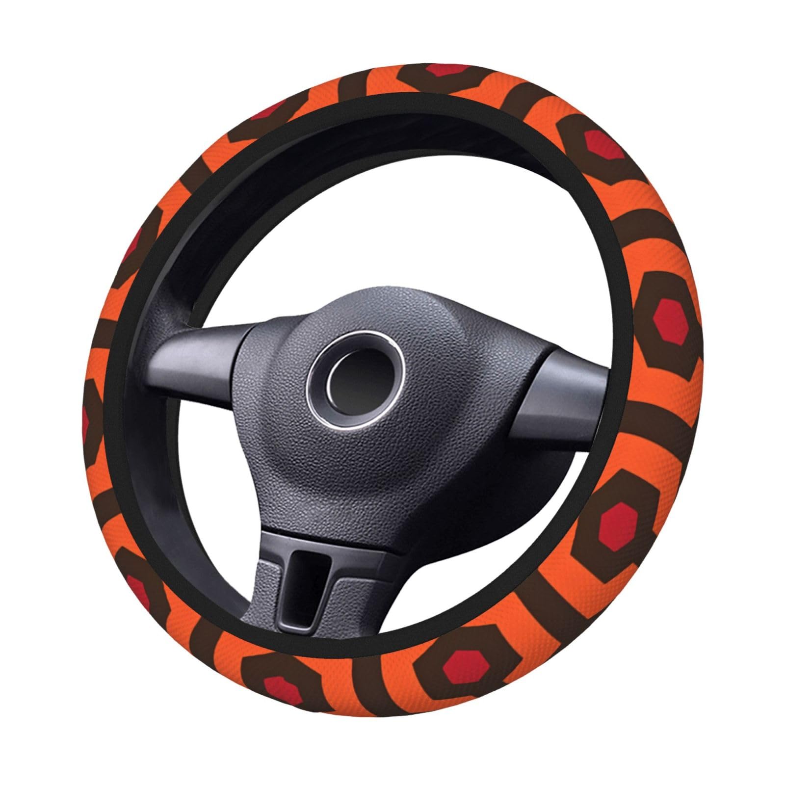 Overlook Hotel Carpet Steering Wheel Cover Universal 15 inch Black
