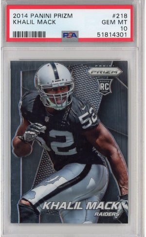 Graded 2014 Panini Prizm Khalil Mack #218 Rookie RC Football Card PSA 10 Gem Mint