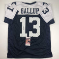 Autographed/Signed Michael Gallup Dallas Thanksgiving Day Football Jersey JSA COA