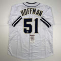 Autographed/Signed Trevor Hoffman San Diego White Baseball Jersey JSA COA