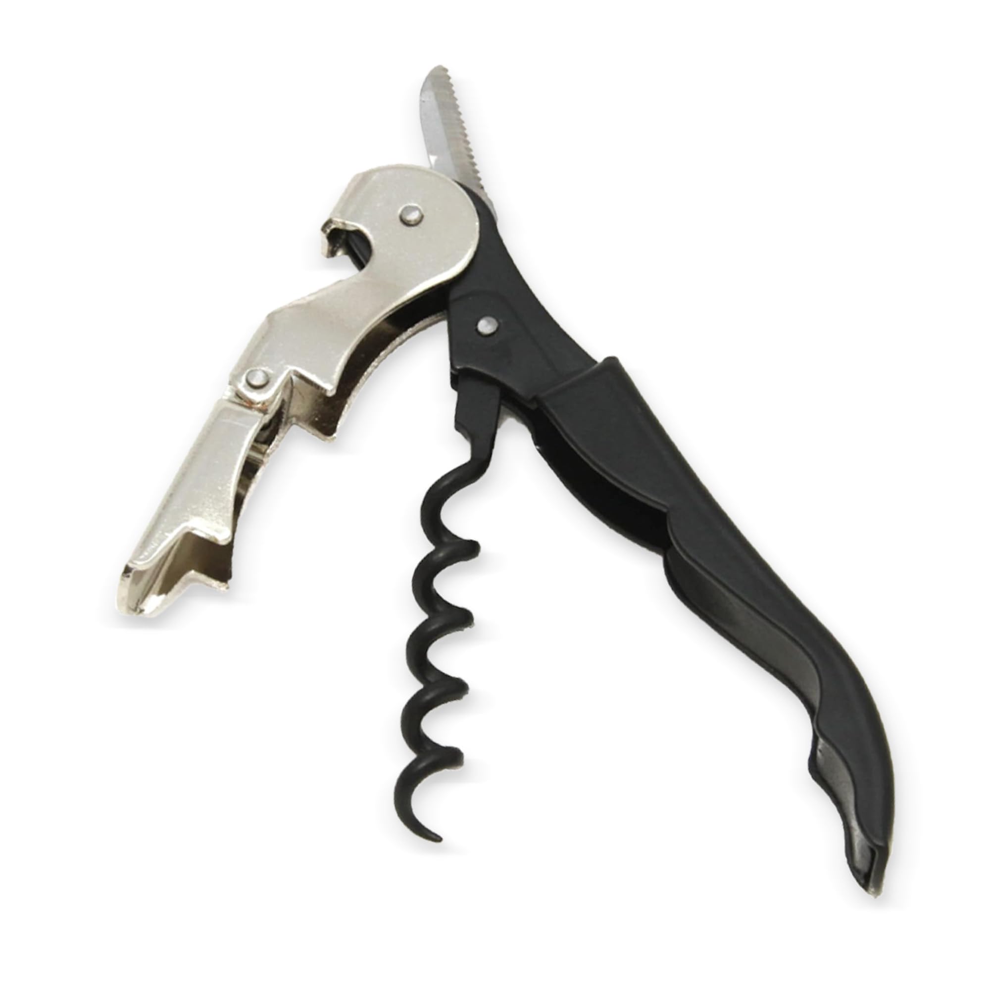 Chef Craft Select Waiters Corkscrew Foil Cutter Bottle Opener 5in Black