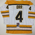 Autographed/Signed Bobby Orr Boston White Hockey Jersey JSA & GNR COA