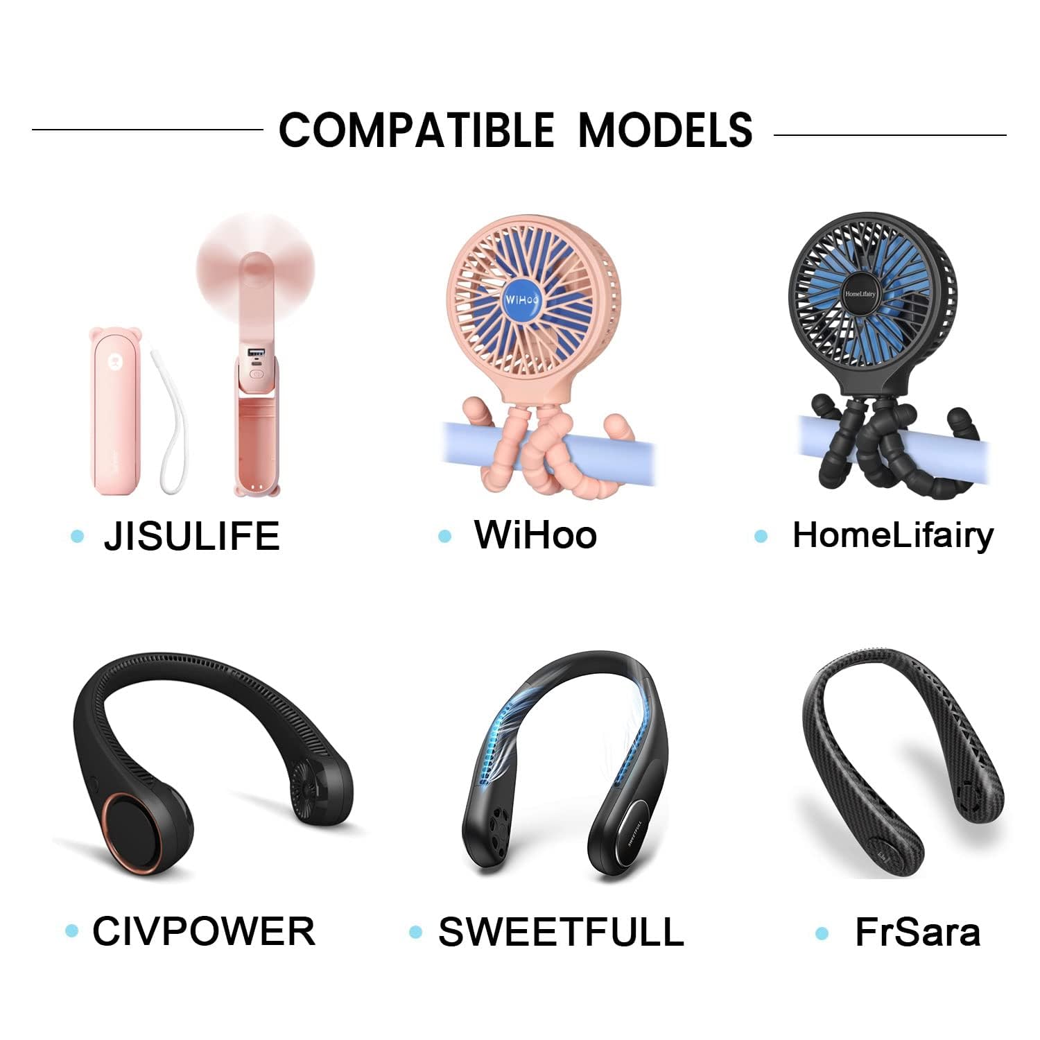 Xnarew USB C Charger Cable for JISULIFE Mini Fan 5FT White Copper