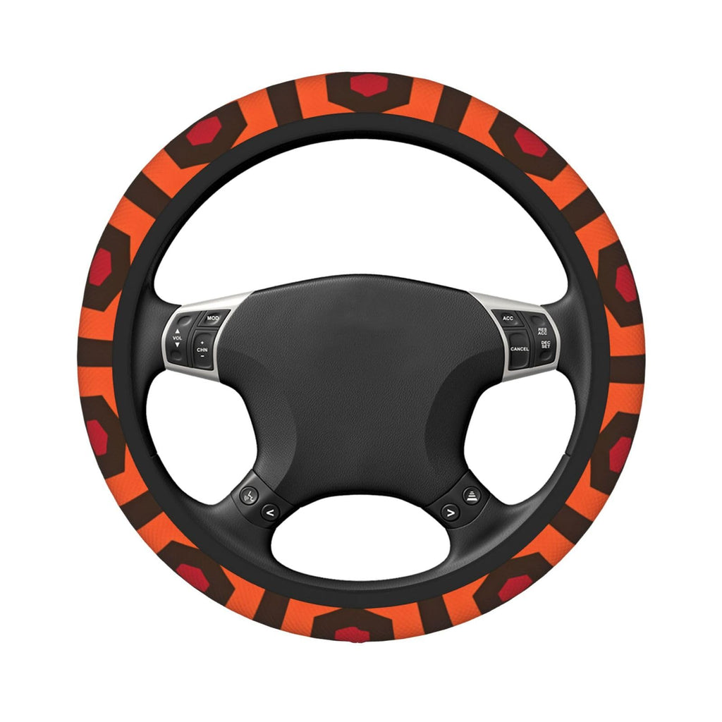 Overlook Hotel Carpet Steering Wheel Cover Universal 15 inch Black