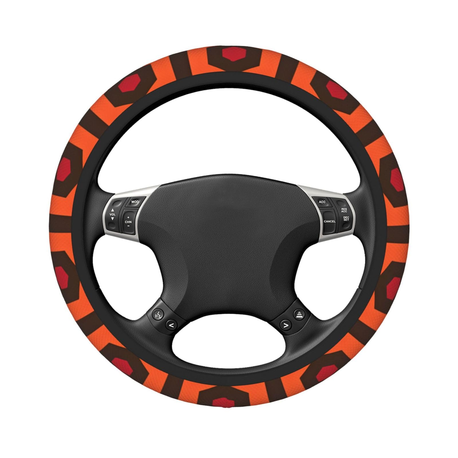 Overlook Hotel Carpet Steering Wheel Cover Universal 15 inch Black