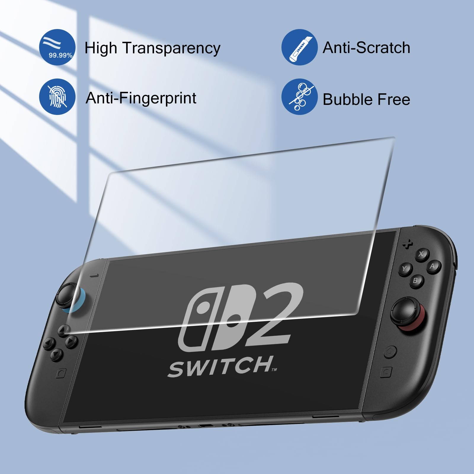 HEYSTOP Switch 2 Protective Case with Screen Protector Transparent Cover