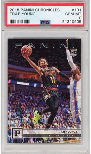 Graded 2018-19 Panini Chronicles Trae Young #131 Rookie RC Basketball Card PSA 10 Gem Mint
