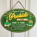 Personalized Poolside Door Sign - Gift Idea For St Patrick's Day - Poolside Bar & Grill