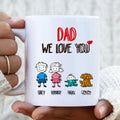 Personalized Coffee Mug - Gift for Family/Grandma/Grandpa/Mom/Dad, Dog Cat Lovers - We Love You Coffee Mug- Up to 5 Kids/Pets