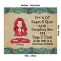 Personalized Yoga Girl Rug - Gift Idea For Yoga Lover - I'm Sage & Hood And Wish A Mufuka Would