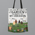 Personalized Chicken Canvas Bag - Up to 9 Chickens - Best Gift For Chicken Lovers - I Just Want To Work In My Garden And Hang Out With My Chickens