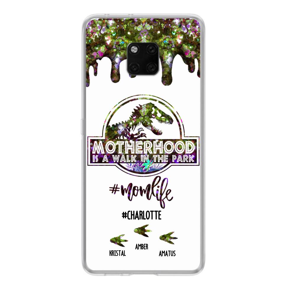Personalized Mama Dinosaur Phone Case - Best Gift For Mothers - Motherhood Is A Walk In The Park - Phone Case For Xiaomi, Oppo And Huawei - 2QCGS1