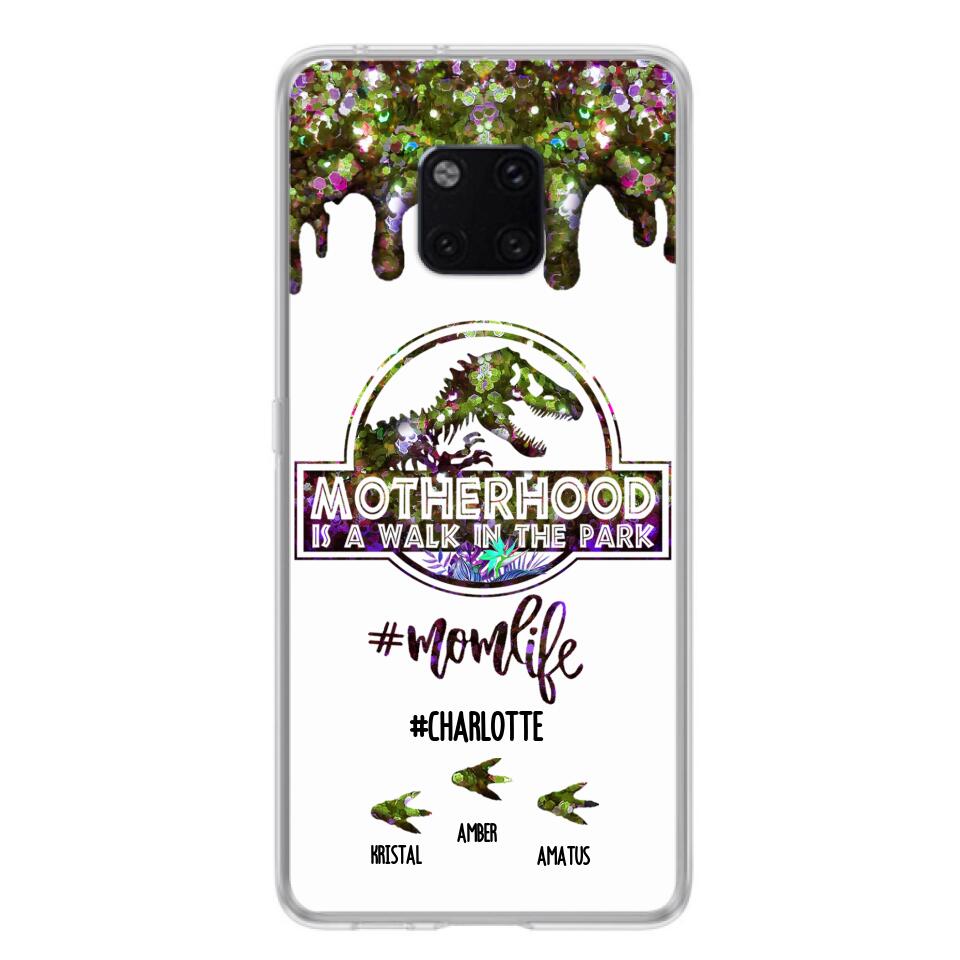Personalized Mama Dinosaur Phone Case - Best Gift For Mothers - Motherhood Is A Walk In The Park - Phone Case For Xiaomi, Oppo And Huawei - 2QCGS1