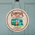 Personalized Camping Circle Door Sign - If this campers rockin' ... Don't come knockin'