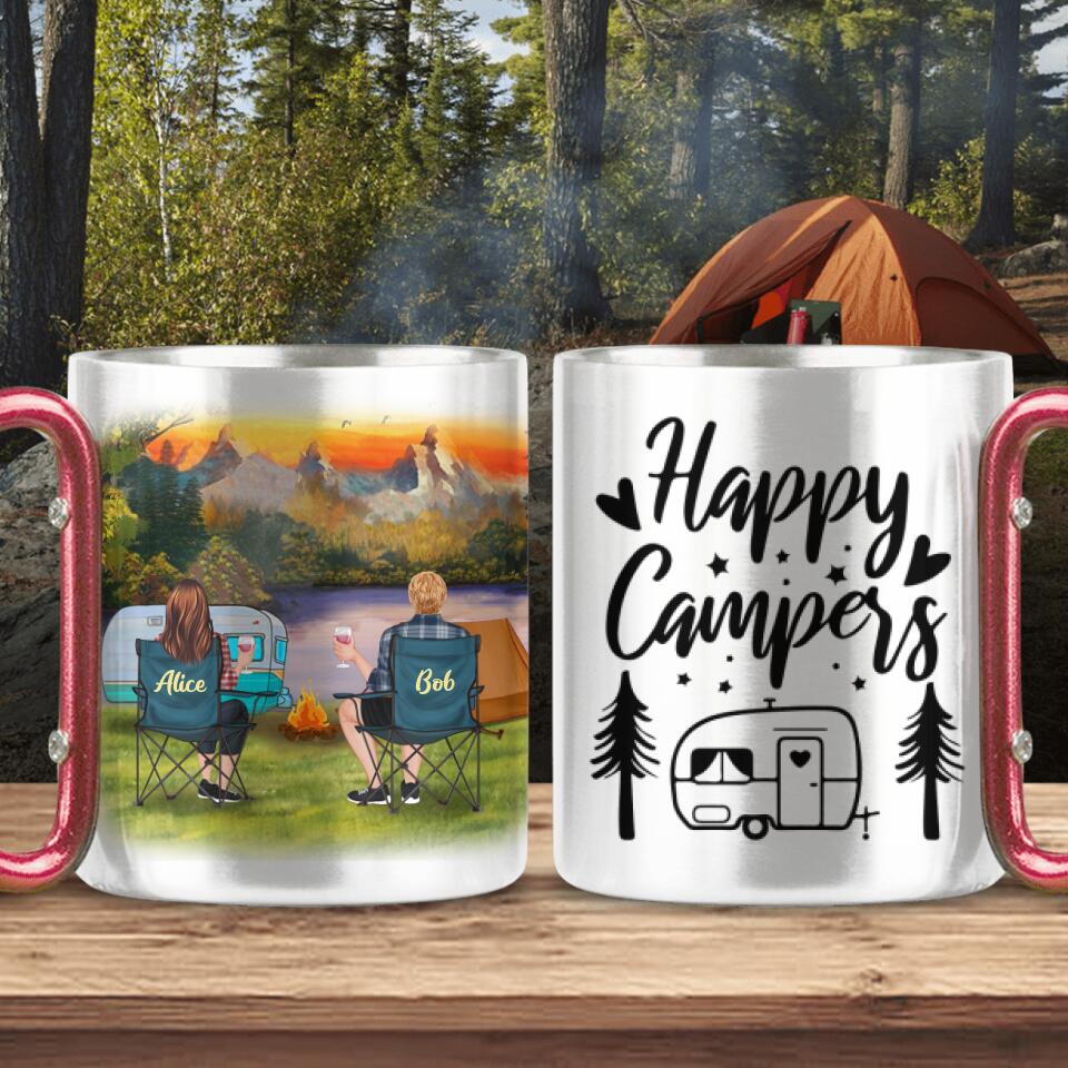 Personalized Camping Carabiner Mug - Gift Idea For Couple/Camping Lover - Happy Campers