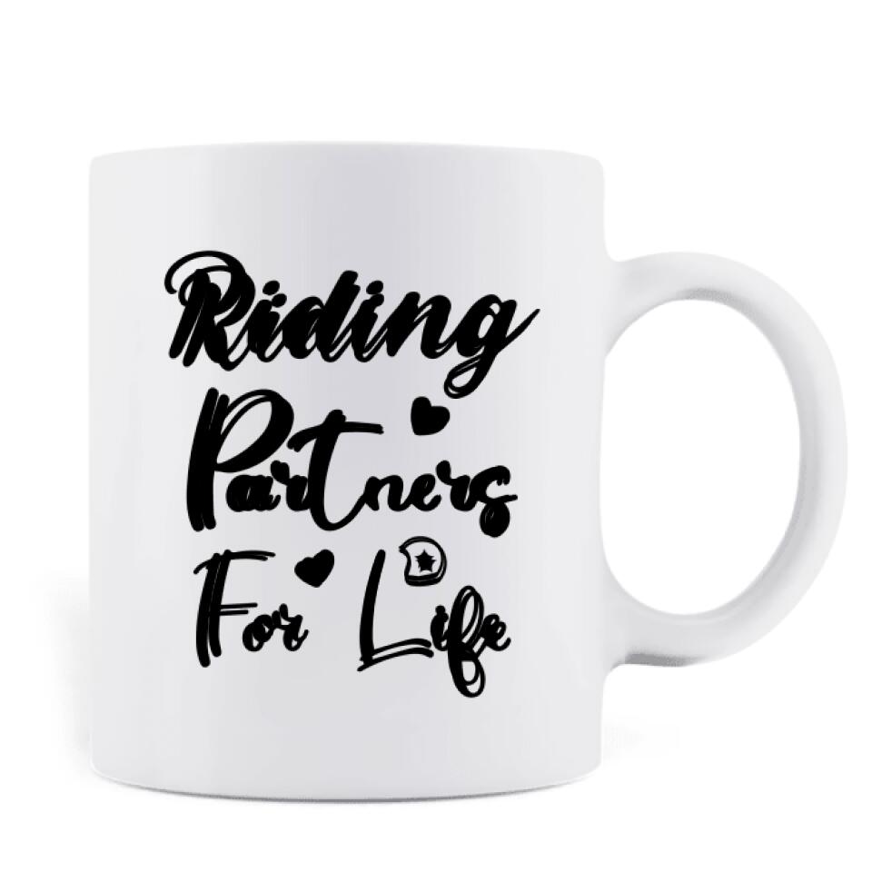 Personalized Motorcycle Couple Mug - Gift Idea For Couple - Riding Partners For Life