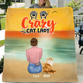 Personalized Cat Mom Fleece/Quilt Blanket - Up to 5 Cats - Gift Idea For Cat Lover - Crazy Cat Lady