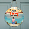 Personalized Cat Mom Circle Door Sign - Up to 5 Cats - Gift Idea For Cat Lover - Crazy Cat Lady