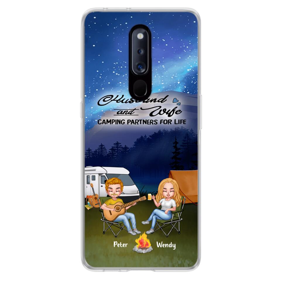Custom Personalized Guitar Camping Phone Case - Case for Huawei/ Xiaomi/ Oppo - Gift for Camping Lovers with up to 2 Dogs