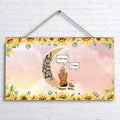 Personalized Memorial Cat Sun Flower Door Sign - Up to 6 Cats - Memorial Gift Idea For Cat Lover - I Love You To The Moon And Back